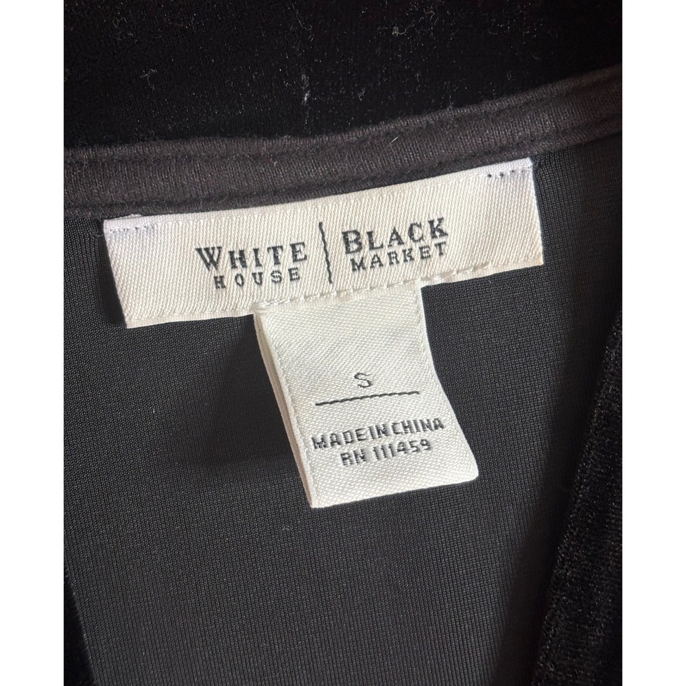 White House Black Market Black Velvet Bolero Shrug Jacket S Cropped Goth Evening - Picture 3 of 6